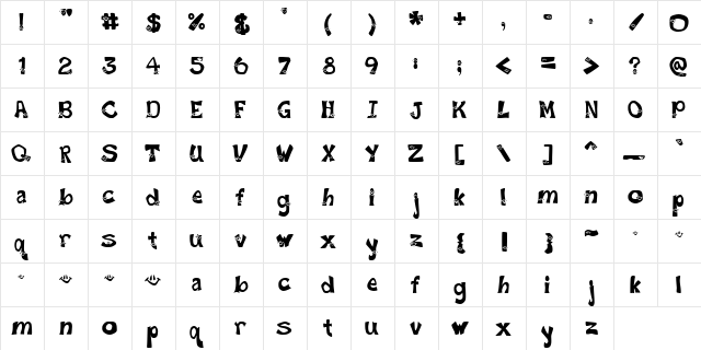 Smiley Font Regular  glyph index