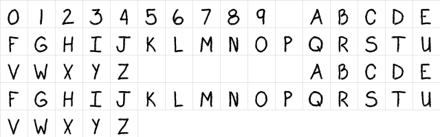 101! Writing's on the Wall Regular  glyph index