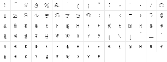 Rough n Dirty Regular  glyph index