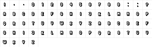 Hocus Pocus Hollow Regular  glyph index