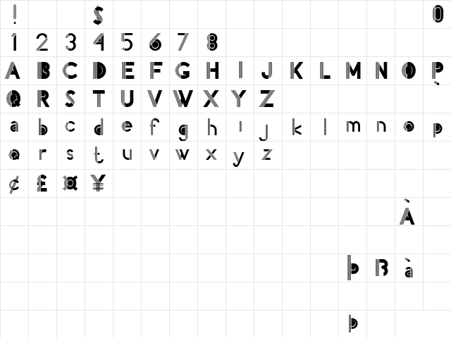 Pacitan Songo Demo Regular  glyph index