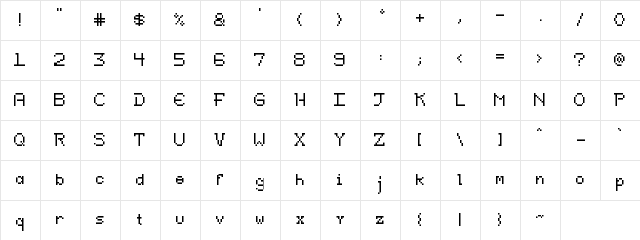 Kelunia Standard Regular  glyph index