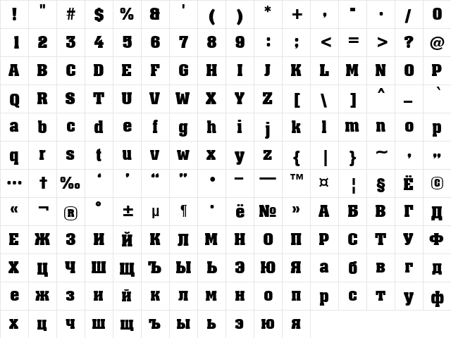 a_Assuan Bold  glyph index
