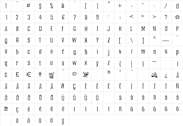 Damage Light  glyph index