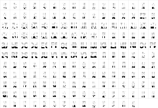 FriendlyFireDust Regular  glyph index