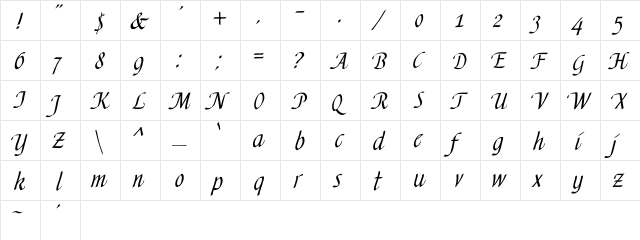 Carnegie1 Regular  glyph index