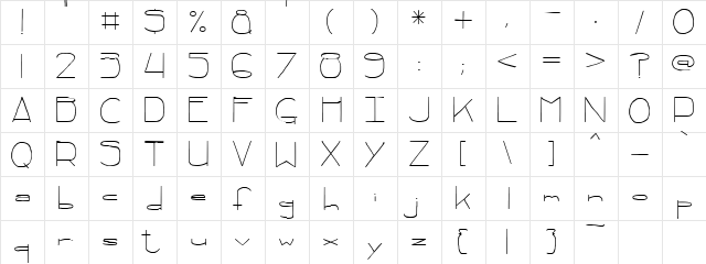 LDJ Hey Ya Regular  glyph index