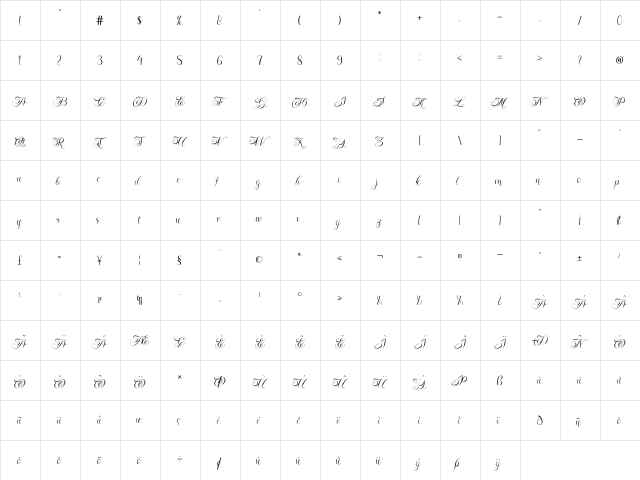 Rama End Regular  glyph index