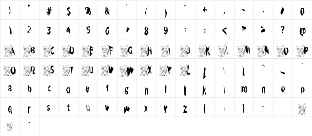ErosDay Regular  glyph index