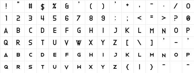Clone Machine Regular  glyph index