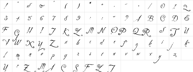 Zothique Regular  glyph index