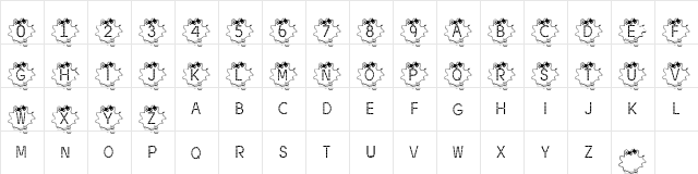 BJ Thread Regular  glyph index