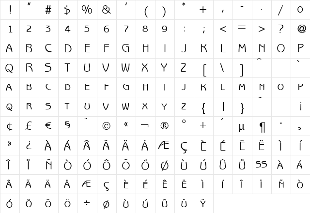 B691-Sans-Smc Regular  glyph index