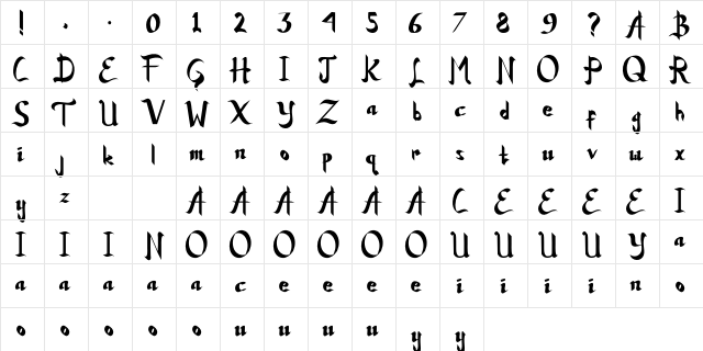 Bottom Royale Demo Regular  glyph index