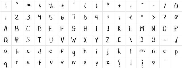 DJB CHALK IT UP Regular  glyph index