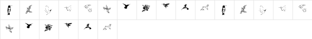 KR Renee's Hummingbirds Two Regular  glyph index