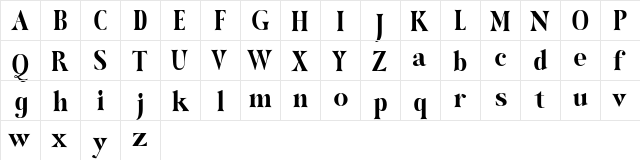 Hybridea UltraBold  glyph index