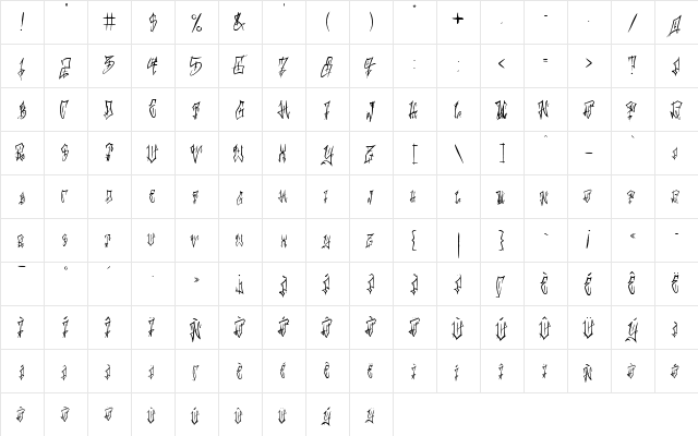 Love my tattoo Regular  glyph index