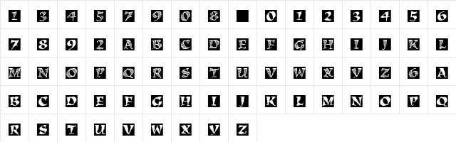 KigaliBlock Roman  glyph index