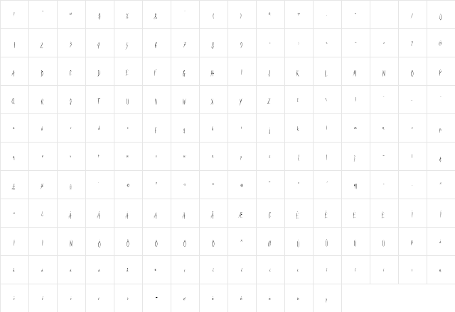 DuChirico Regular  glyph index