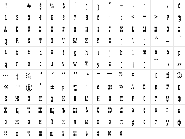 a_GildiaRough Bold  glyph index