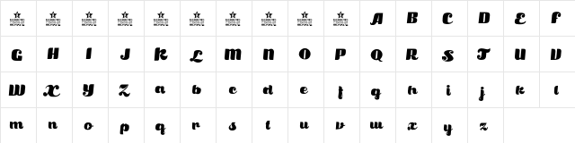 Satisfaction Bold  glyph index