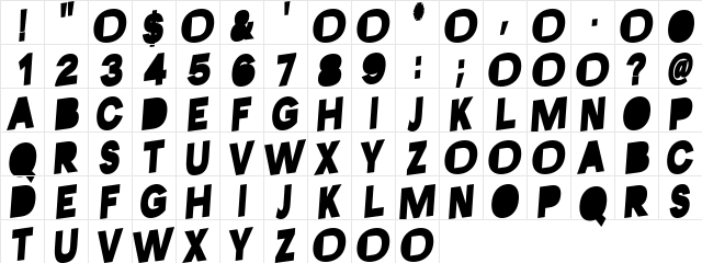 GoGoGirl Regular  glyph index