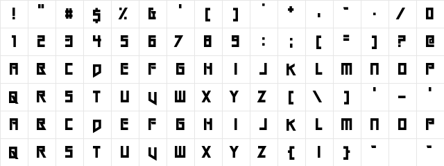 Gang Wolfik OG Regular  glyph index