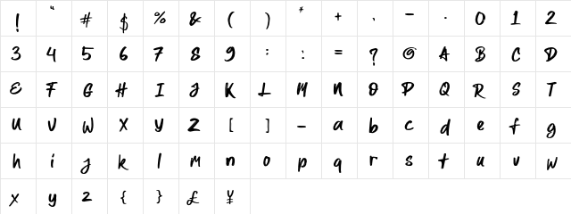 All Pony Regular  glyph index