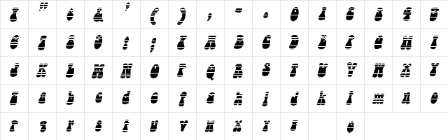 Sargoo Regular  glyph index