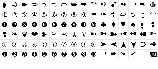 DingbatsTwo Regular  glyph index