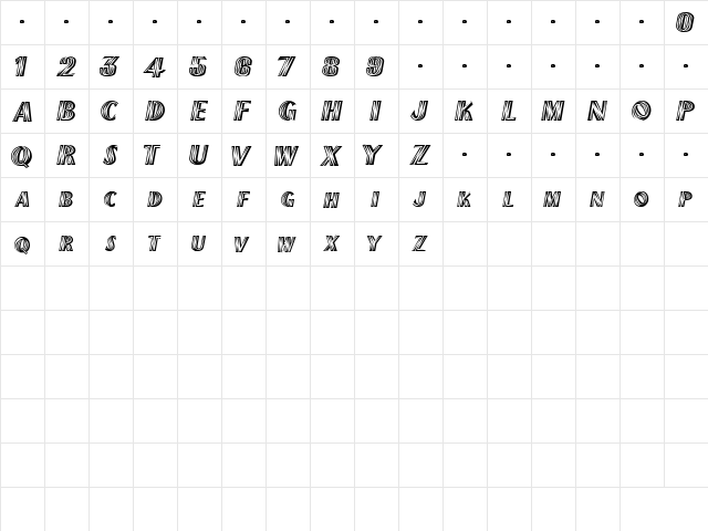 PICANTE Regular  glyph index