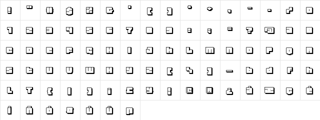 zlabelle eYe/FS Regular  glyph index