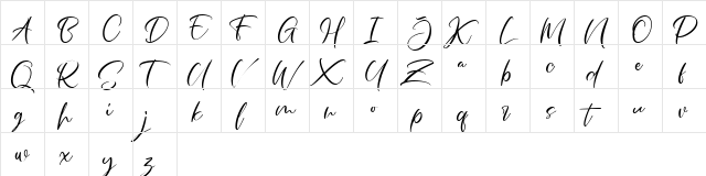 Frenchoy FREE Regular  glyph index