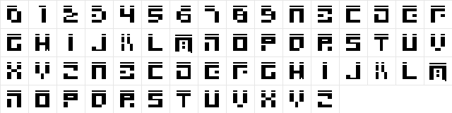 square 23 Regular  glyph index