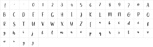Romullus Regular  glyph index