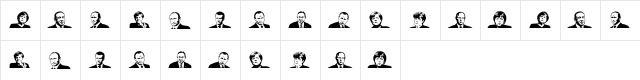European Leaders Regular  glyph index