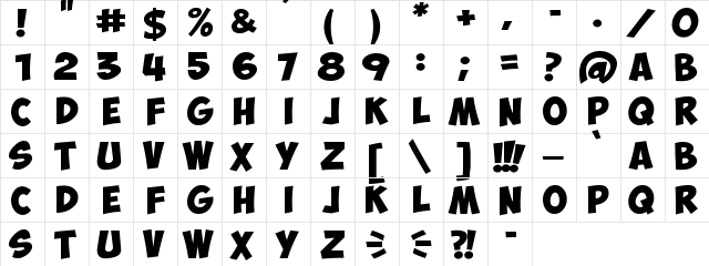 ObelixPro Bold  glyph index