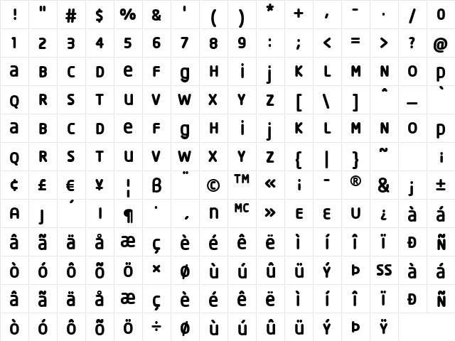 Cryptozoo Regular  glyph index