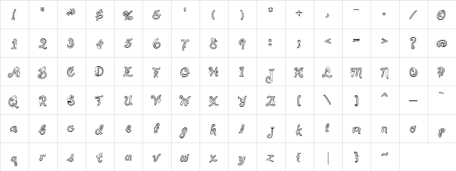 LD Warm & Cozy Regular  glyph index