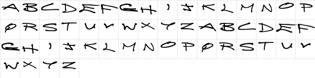 New Regular  glyph index