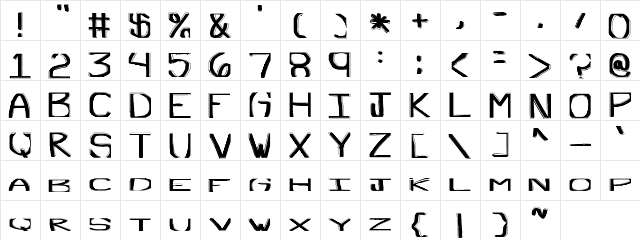 Raspberry Rosin Regular  glyph index