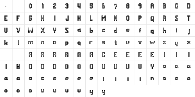 MALDINI STYLE  glyph index