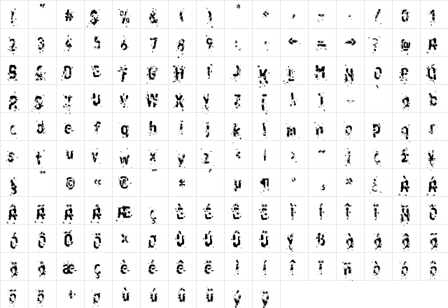 LTRussischBrot EatTwo Regular  glyph index