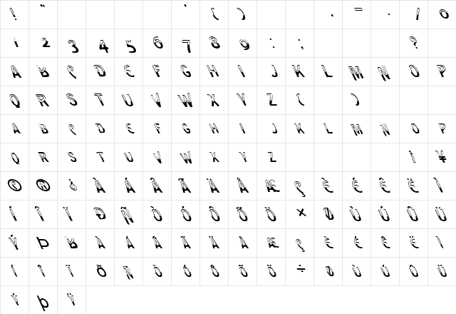 FZ UNIQUE 4 LEFTY Normal  glyph index