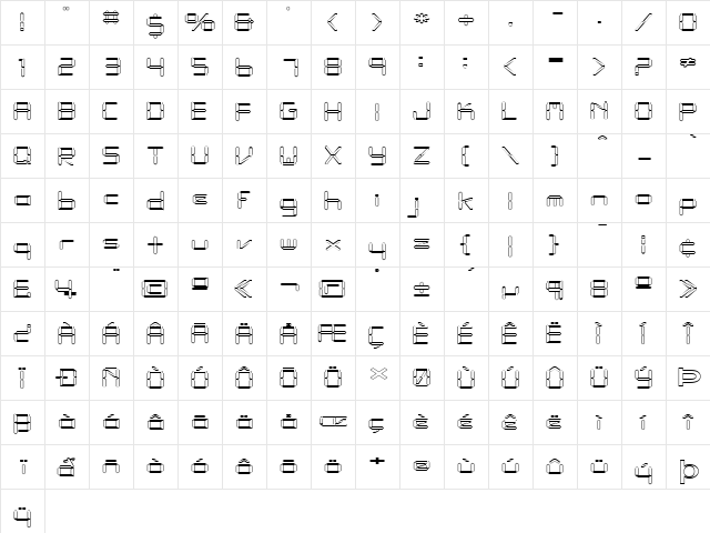 FZ DIGITAL 10 HOLLOW EX Normal  glyph index