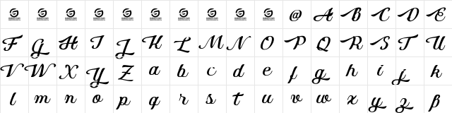 Sunglass Regular  glyph index