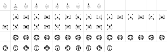 Sacred Icons Regular  glyph index
