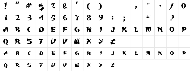 Kalaripet Regular  glyph index