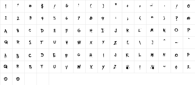 YouMurderer BB Regular  glyph index